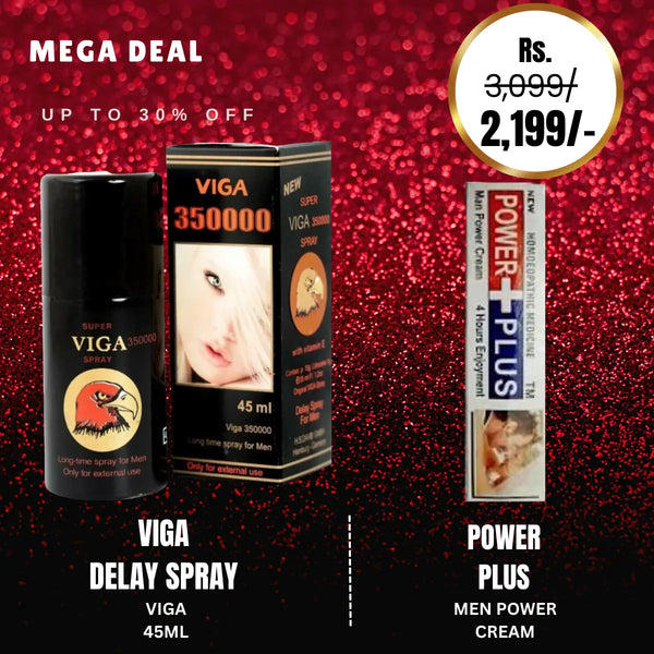 Viga 350000 Long Time Spray Men - 45 Ml + Power Plus Delay Cream – Playful