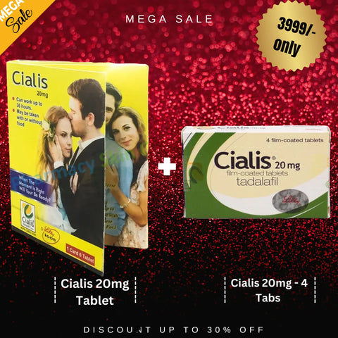 Pack Of 2 Cialis 20mg Tablet + Cialis 20mg - 4 Tabs Playful