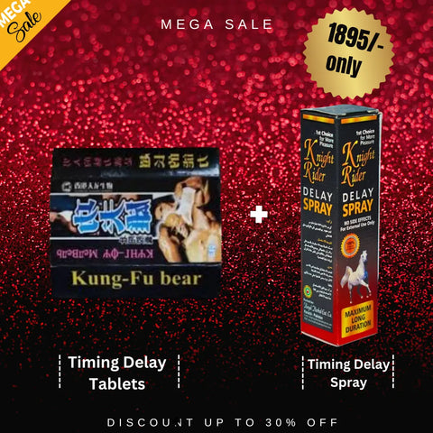 Pack Of 2 Knight Rider 4 Timing Delay Tablets For Men Imported - Uk + Knight Rider Mens Timing Delay Spray 15ml Playful